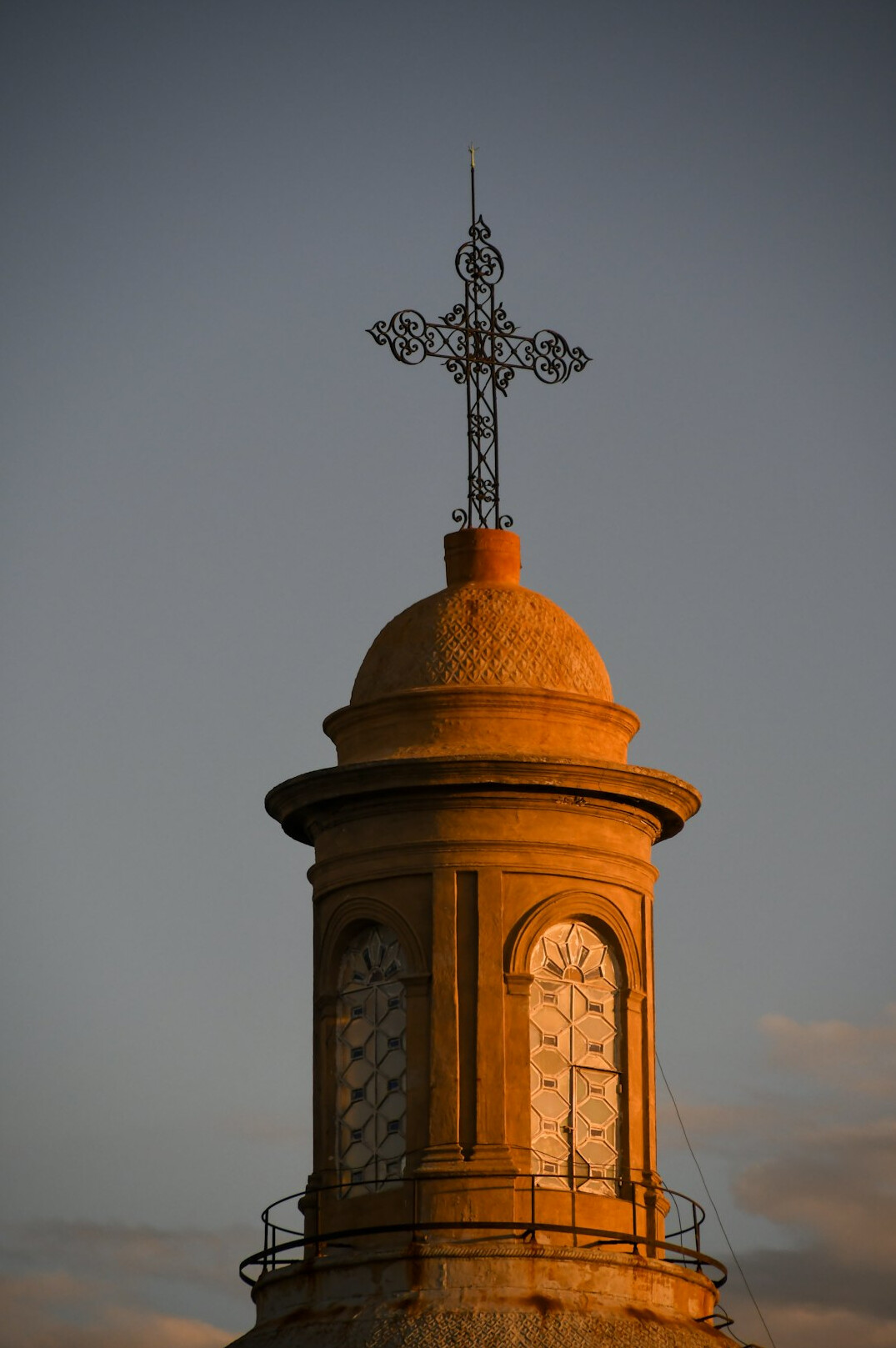 Historic building facade in Montevideo at dusk