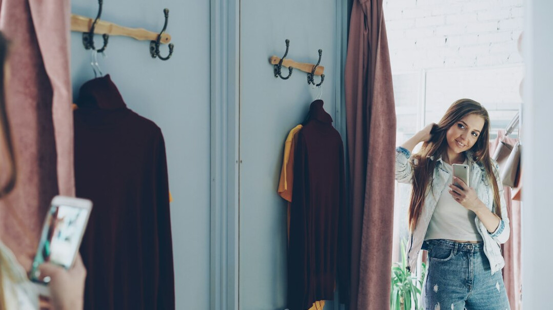 clothing store fitting room